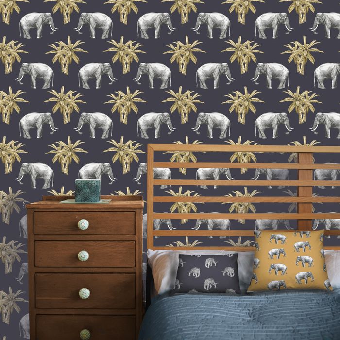 Elephant and Palm Tree