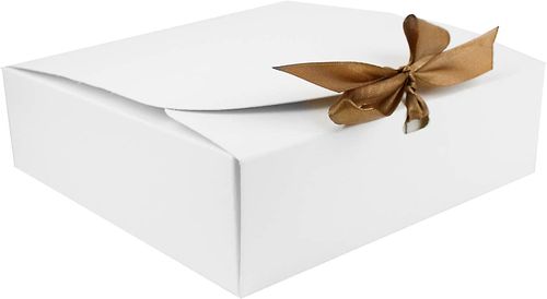 Pack of 12 - White Box with Bow Ribbon