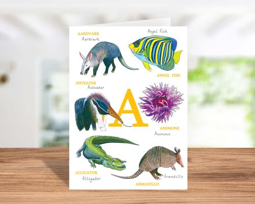 Letter A Greetings Card