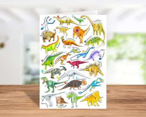 Dinosaur A-Z Card