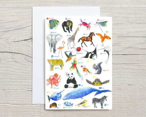 Animal A-Z Card