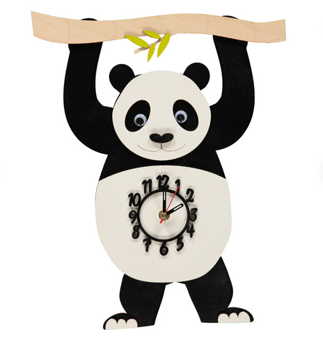Panda Wooden Pendulum Wall Clock
