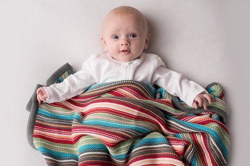 Ziggle Colourful Stripe Knitted Cotton Blanket
