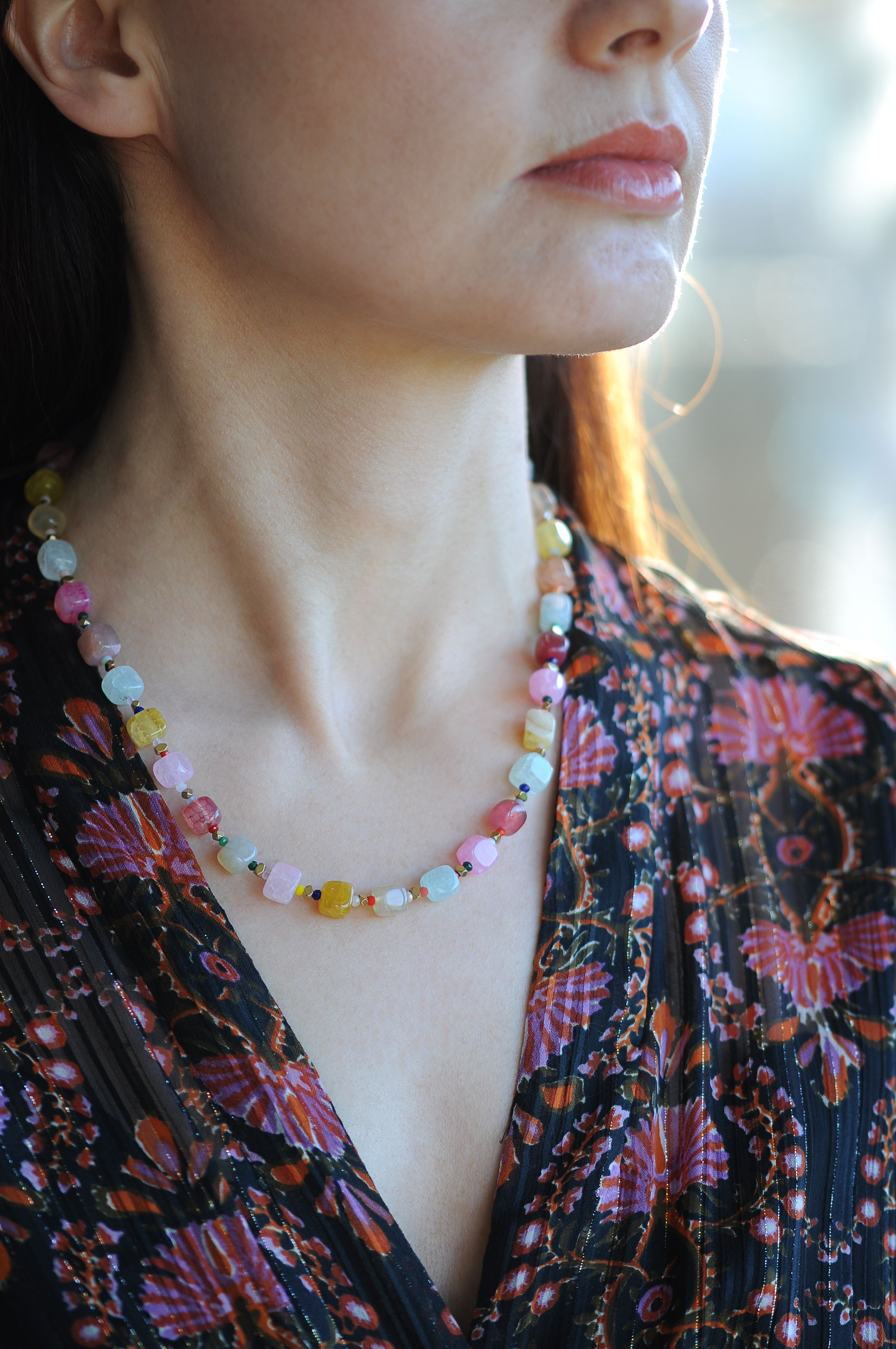 Pastel agate necklace