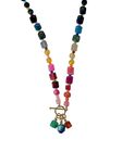 Agate toggle charm necklace