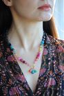 Agate toggle charm necklace