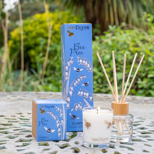 Bee Free Bluebell Small Scented Candle and Reed Diffuser Duo