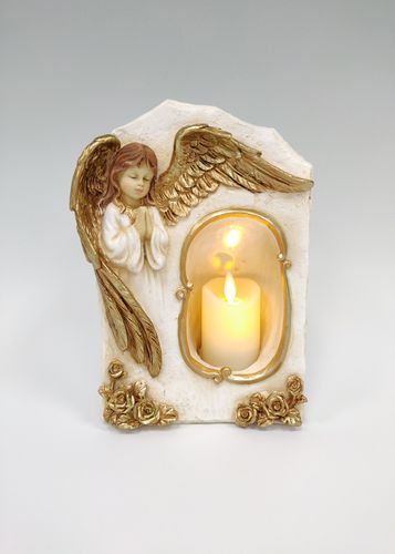 Angel plaque with LED candle