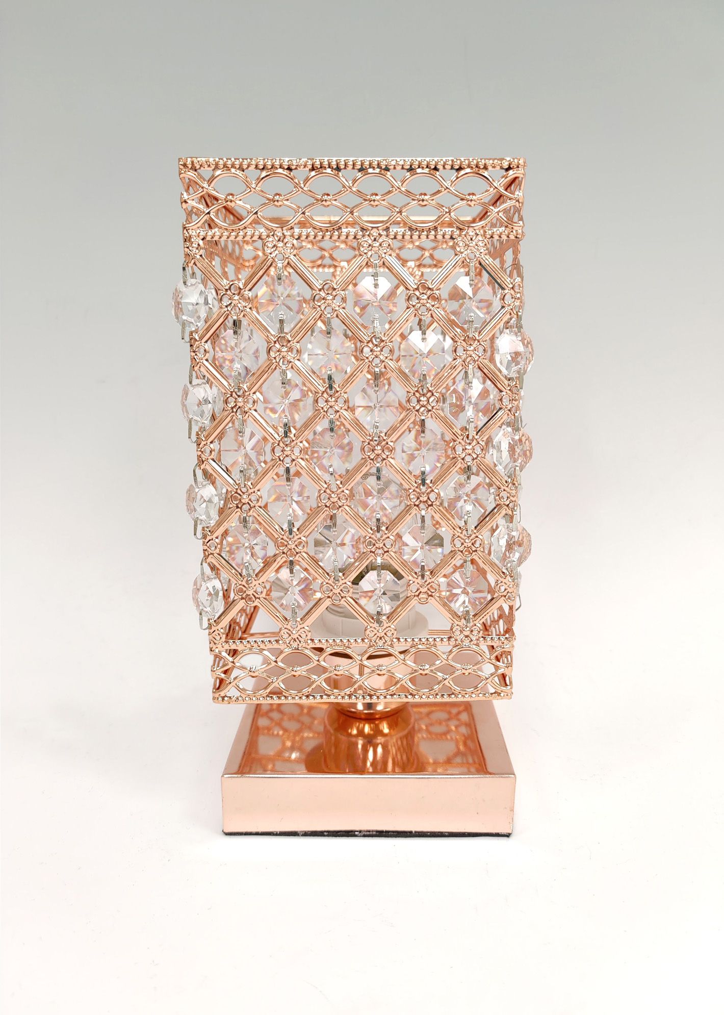 Rose Gold touch lamps with jewels