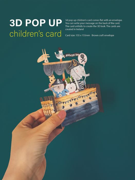 3D kids pop up card