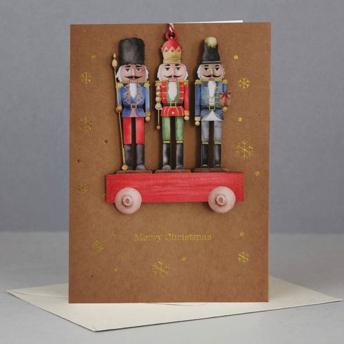 Wooden ornament xmas cards