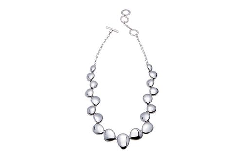 Polished Pebble Silver Necklace
