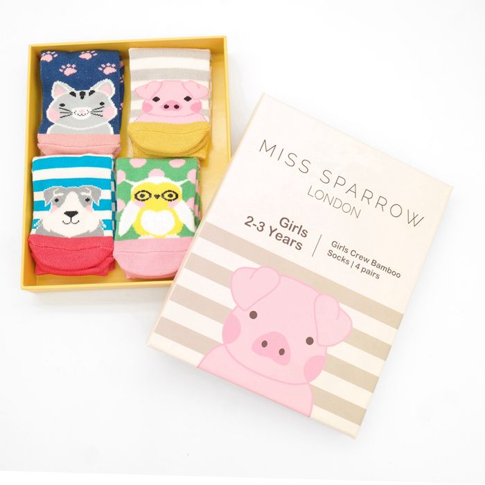 BK004 Girls 2-3 Years Animal socks box