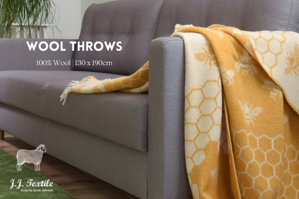 Wool Throws with Fringed Edging
