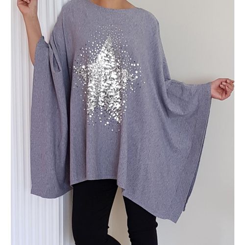 SEQUIN STAR PONCHO