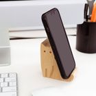 Cat Beechwood Phone Stand