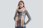 Cosy Large Check Blanket Wrap Tassel Scarf