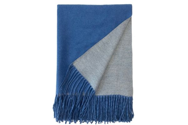 Two Tone Reversible Plain Tassel Scarf