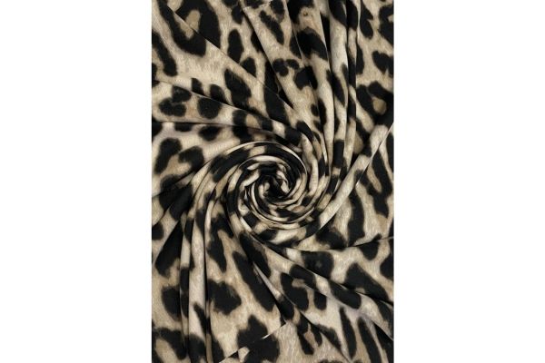 Soft Leopard Print Frayed Wool Scarf / Shawl