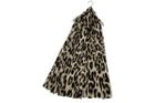 Soft Leopard Print Frayed Wool Scarf / Shawl