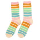 TSW004 Fluffy Stripes Socks Duck Egg