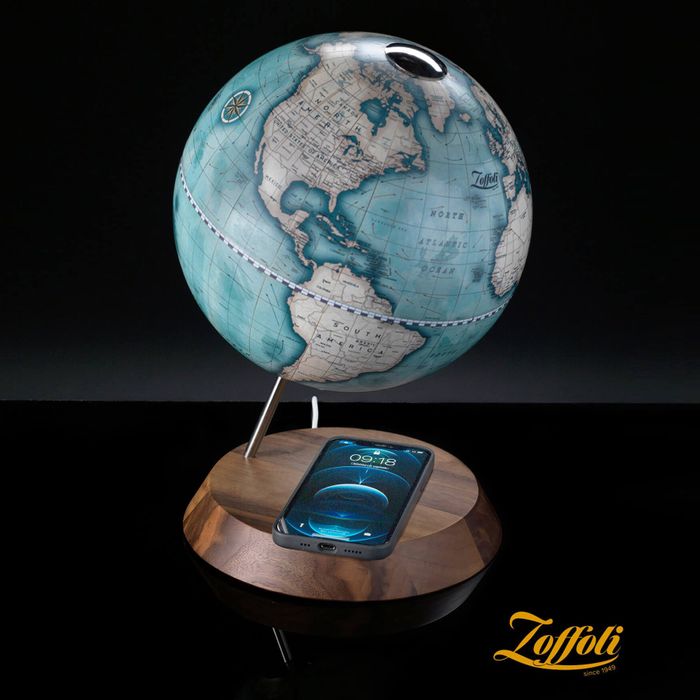 Bridge Blue Wireless Charging 23cm Desk Globe