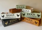 Wooden Egg Boxes in 6 or 12  Natural White or Black Designs