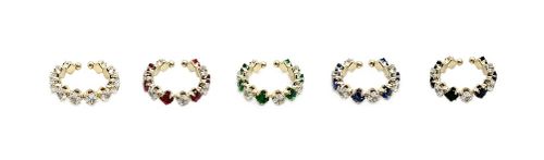 Colourful Glass Stone Stretch Rings