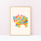 Art Print - Keep Rolling Retro Rollerskate