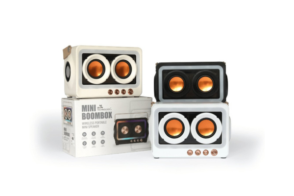 Retro Mini BoomBox - LED Bluetooth Speaker