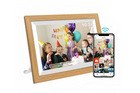 Oak Wood Digital Photo Frame - 10.1 Inch Display