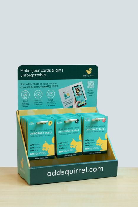 10 pack of addSQUIRREL QR smart stickers