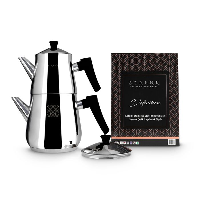 Serenk Definition Stainless Steel Tea Pot Set, 18-10 Stainless Steel Tea Kettle