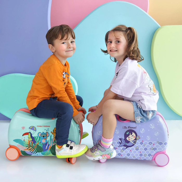 MILK&MOO Rideable Children's Suitcase, Riding Weight 50kg/110Lb, Fun and Safe