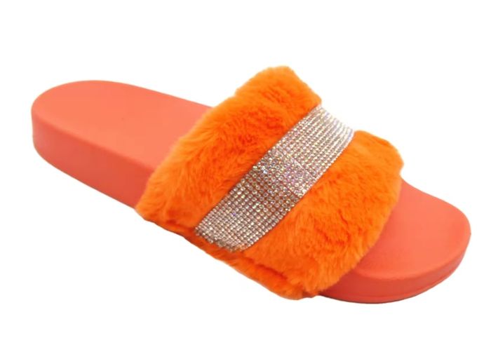 Fluffy Shoes Trend Rhinestone Slippers Fashion Womens Summer Slippers for Women Outdoor