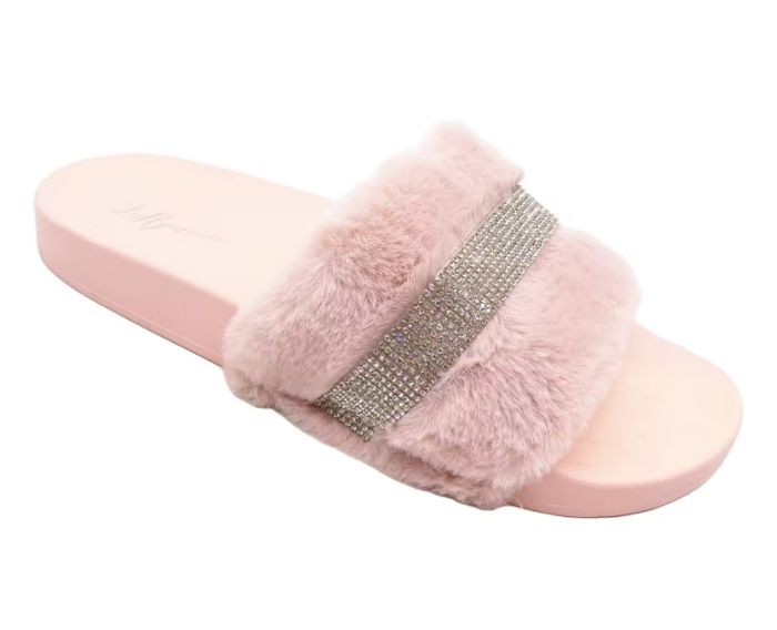 Fluffy Shoes Trend Rhinestone Slippers Fashion Womens Summer Slippers for Women Outdoor