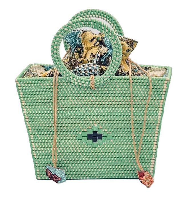 Rattan Day Bag with Lining [code AC8]