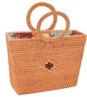 Rattan Day Bag with Lining [code AC8]