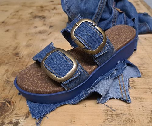 Denim Buckle Sandal