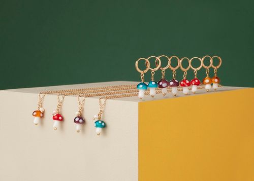 Colourful Glass Mushroom Set