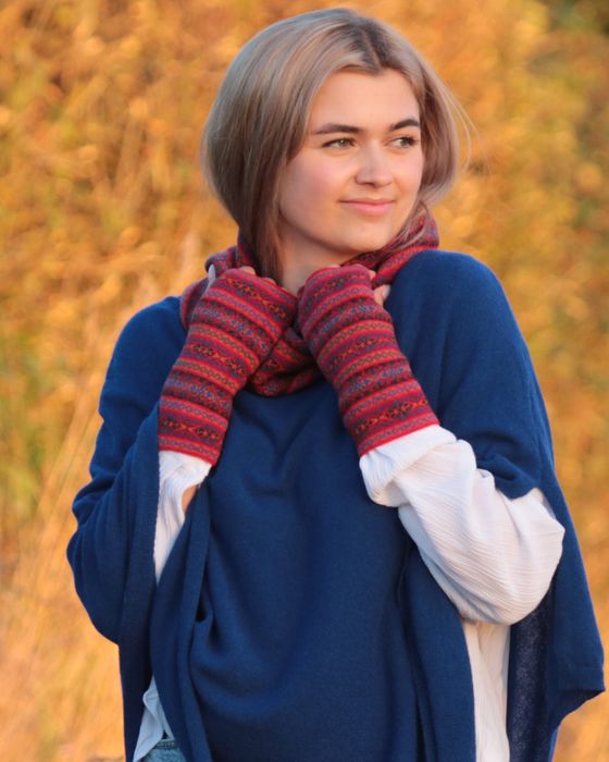 Cashmere Blend Fairisle Wrist Warmers