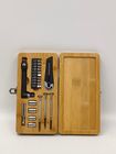 Popular bamboo clock tool set office gift set