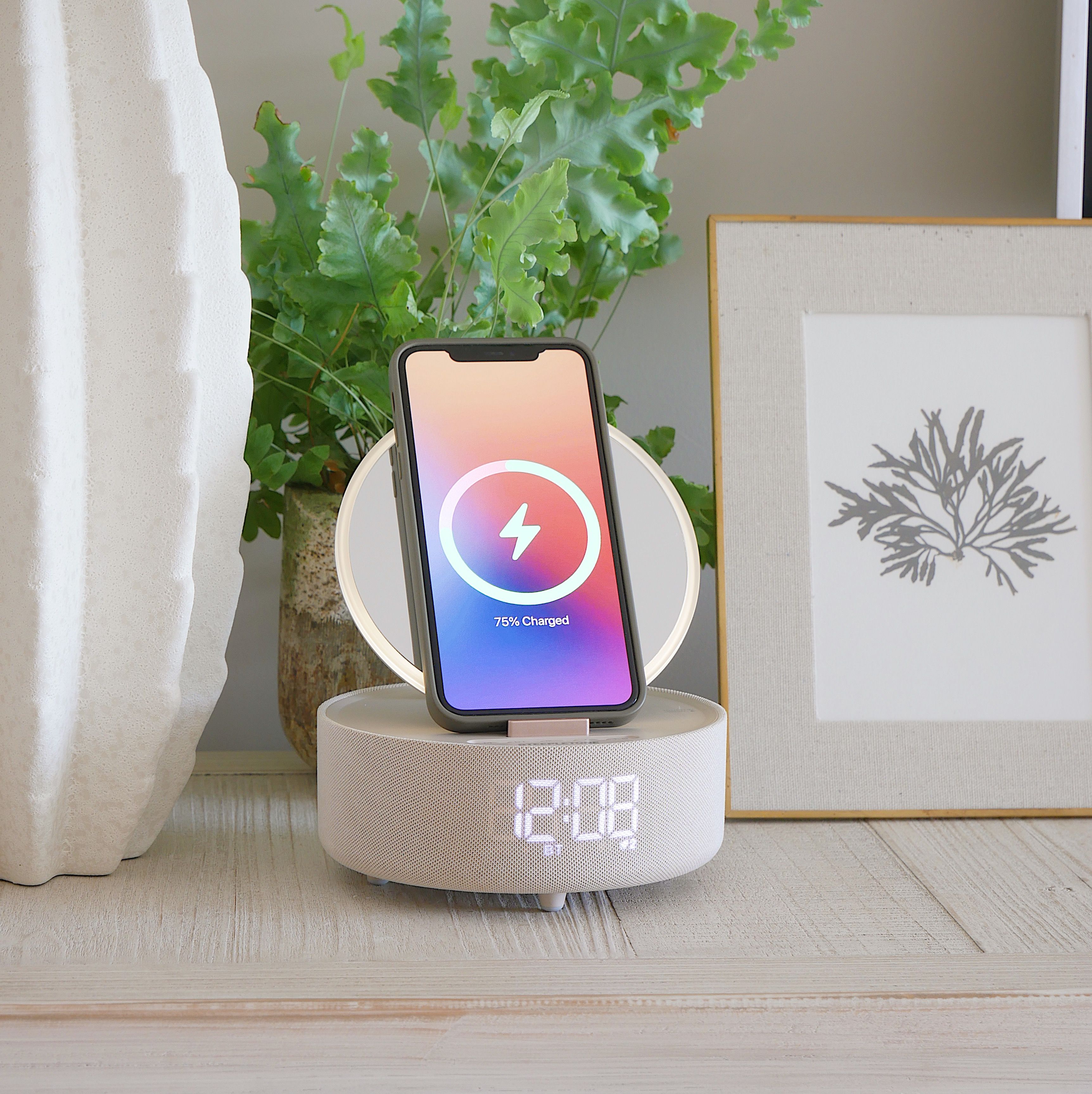 Glow Make up Mirror, Wireless Charger and Bluetooth Speaker