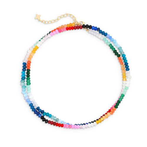 Multicoloured Natural Jade Stone Long Necklace