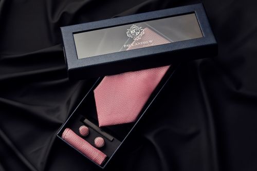 Paul Andrew Pink Textured Tie Set