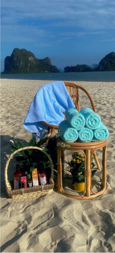 Blue Teal Luscato towel  (N07)
