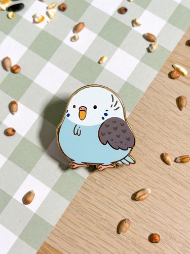 Blue Budgie Enamel Pin