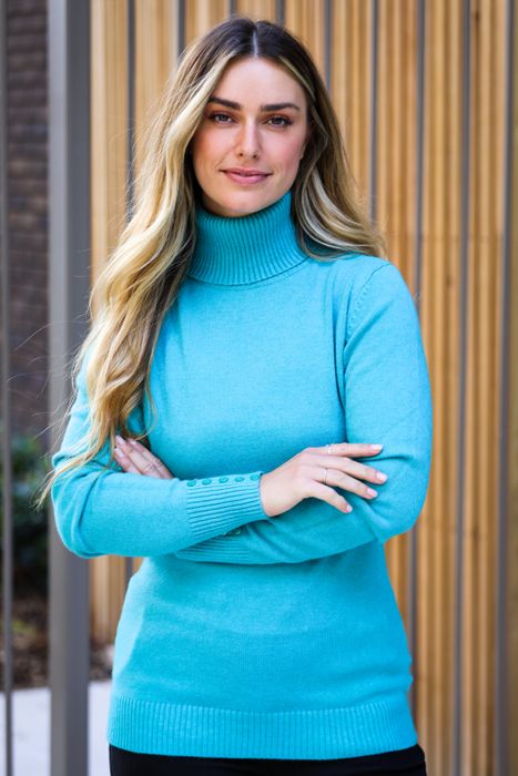 Polo Neck Soft Knitted Jumper