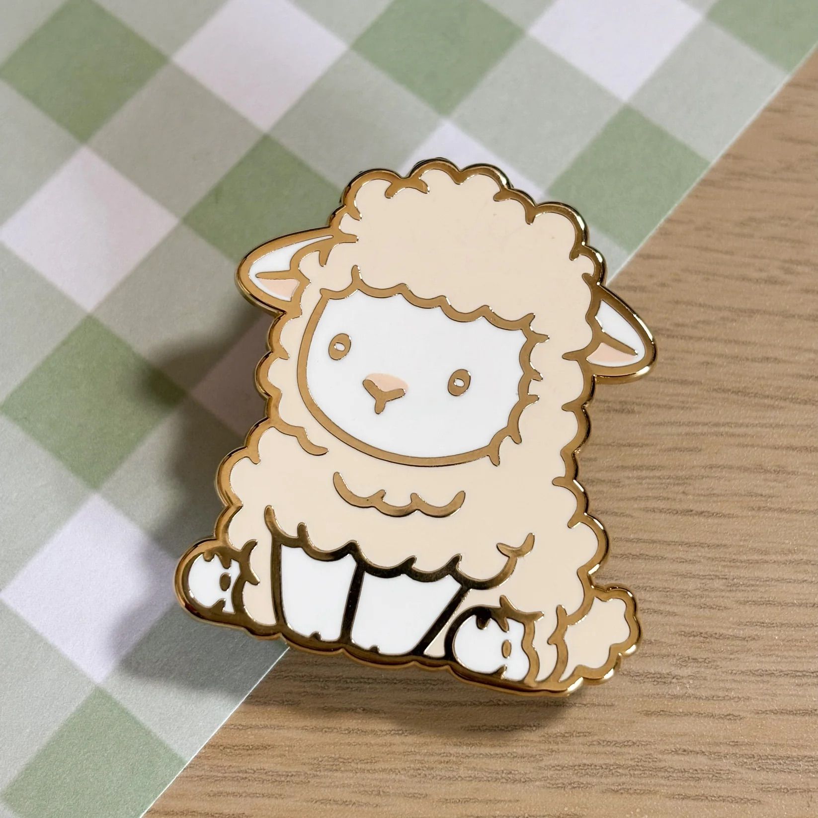 White Romney Sheep Enamel Pin