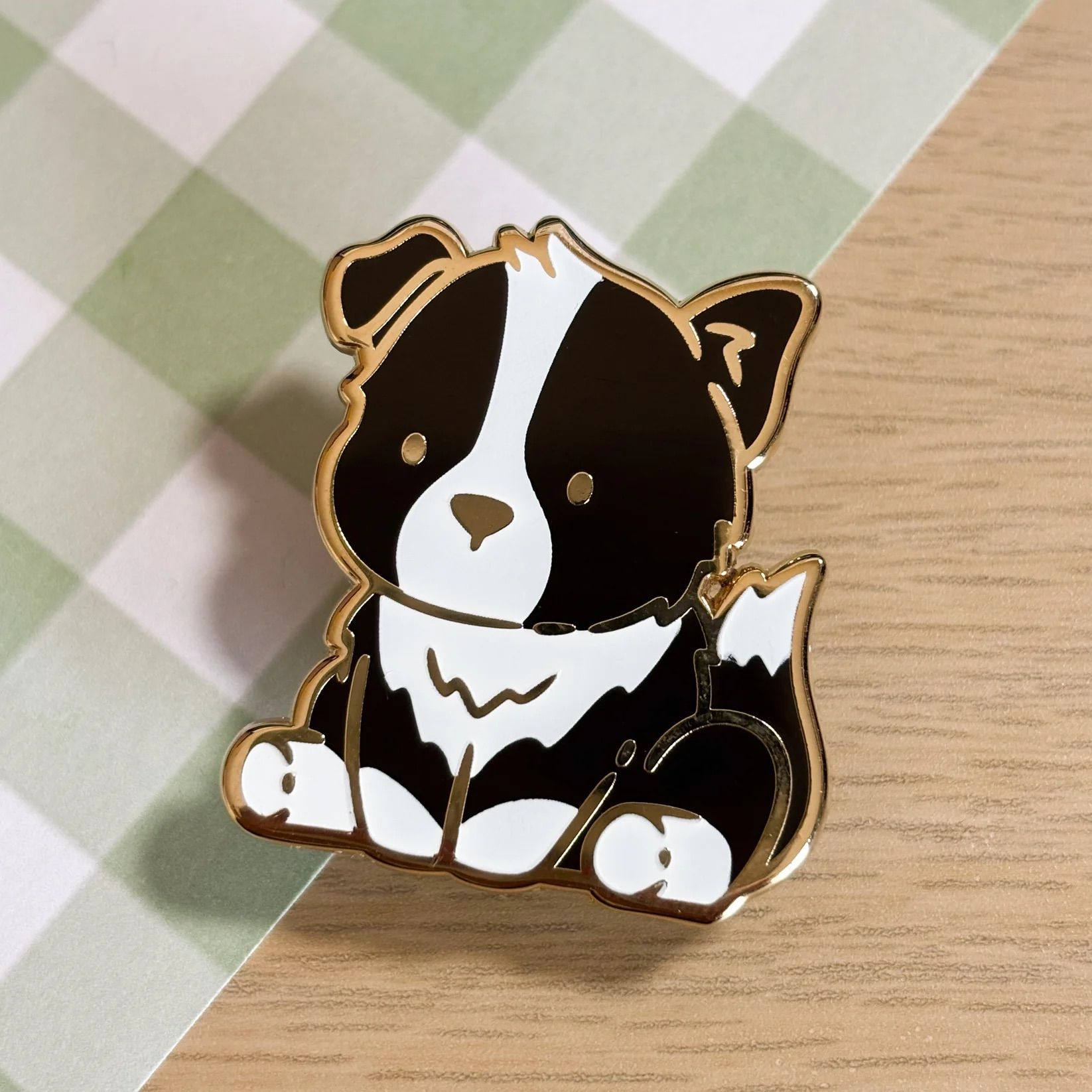 Black Border Collie Enamel Pin